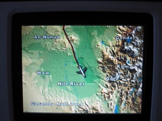 "The map on the seat-back screen. I realized that I was flying over places i had never heard of before..."